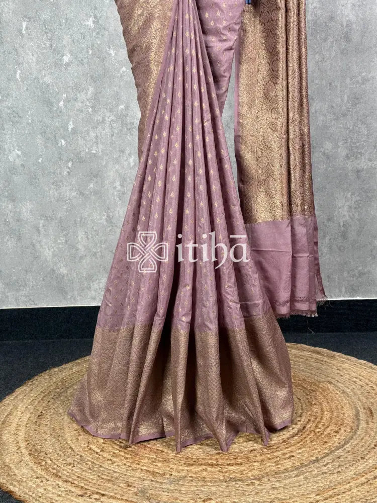SEMI GEORGETTE ANTIQUE ZARI BANARASI SAREE