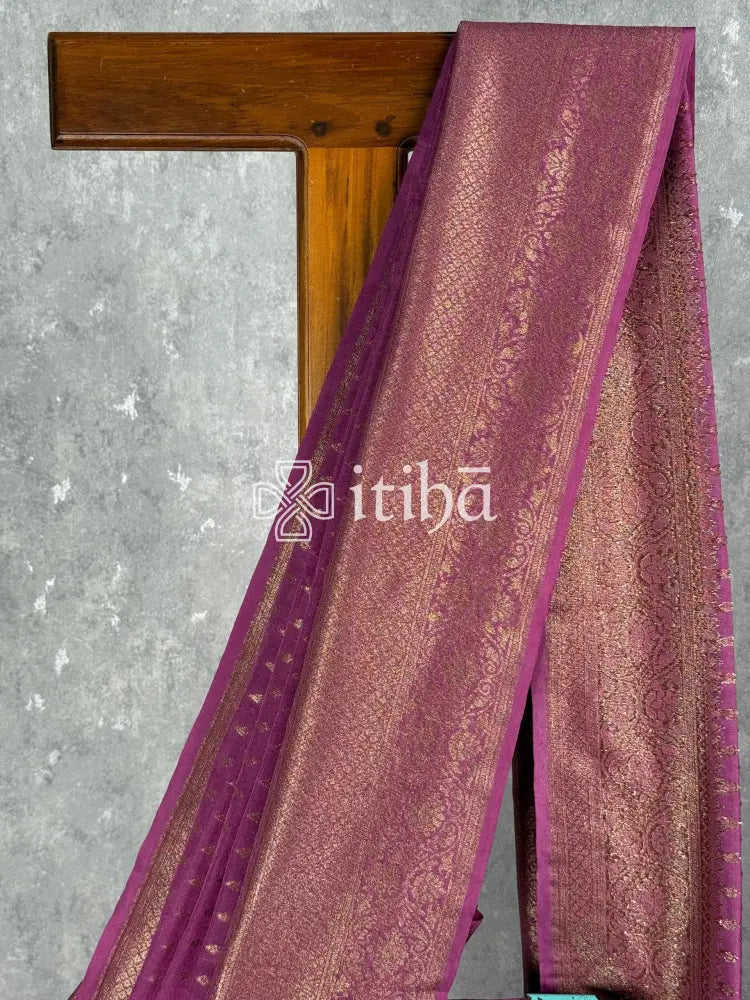 SEMI GEORGETTE ANTIQUE ZARI BANARASI SAREE