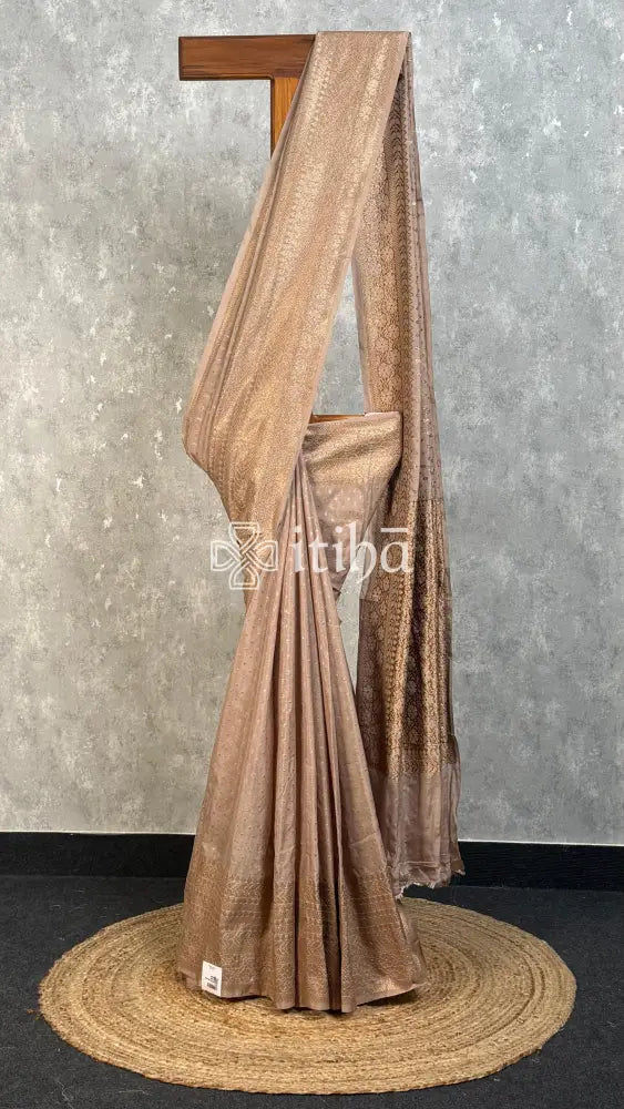 SEMI GEORGETTE ANTIQUE ZARI BANARASI SAREE