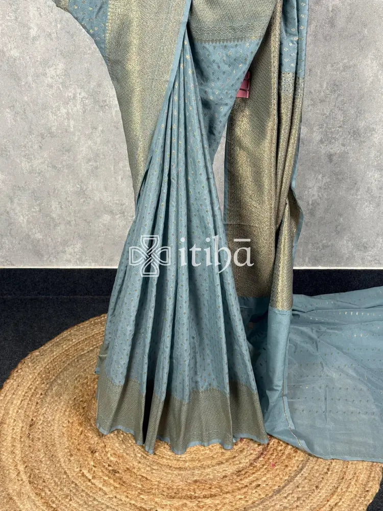 SEMI GEORGETTE ANTIQUE ZARI BANARASI SAREE