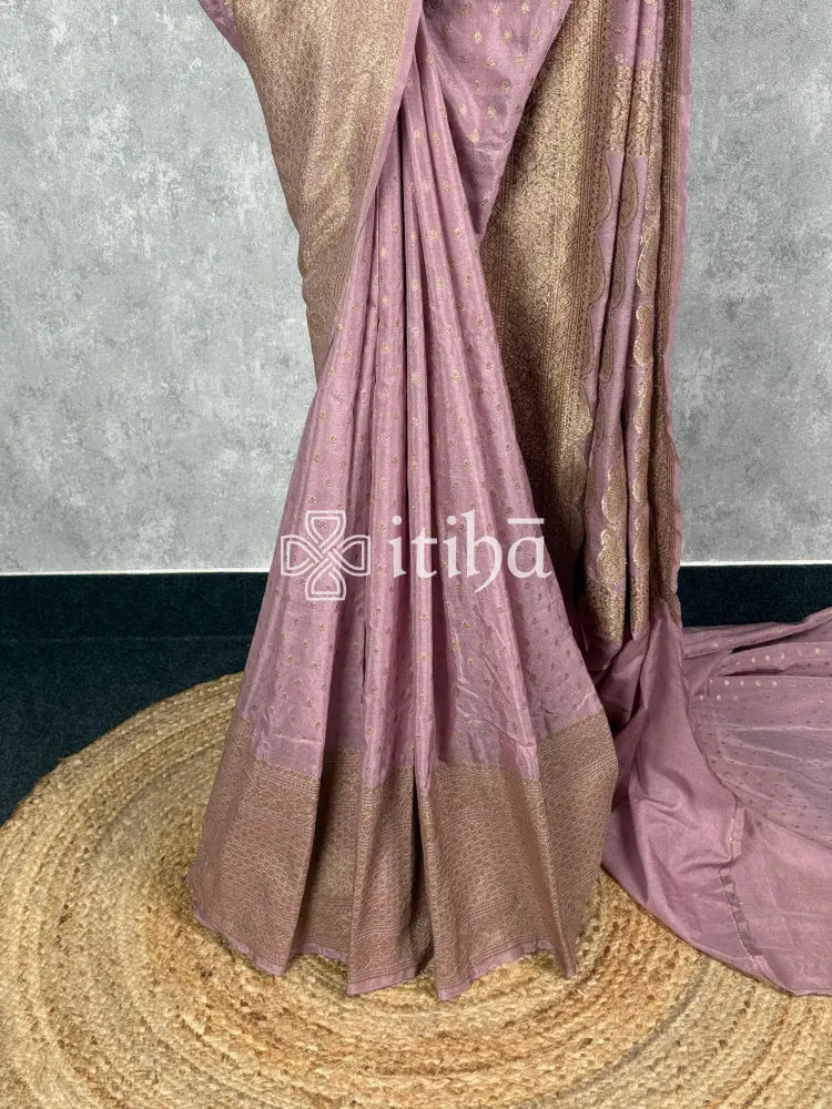 SEMI GEORGETTE ANTIQUE ZARI BANARASI SAREE