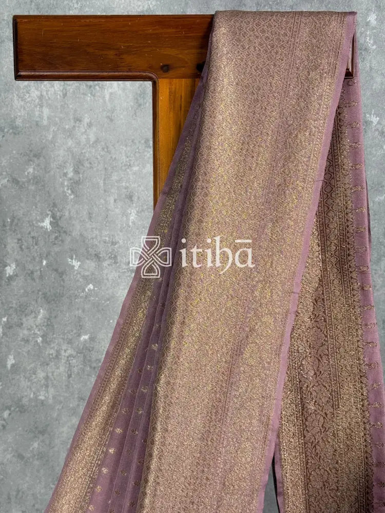 SEMI GEORGETTE ANTIQUE ZARI BANARASI SAREE