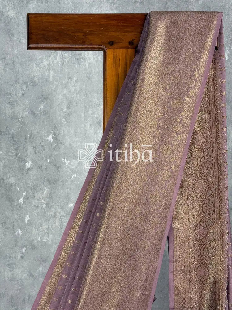 SEMI GEORGETTE ANTIQUE ZARI BANARASI SAREE