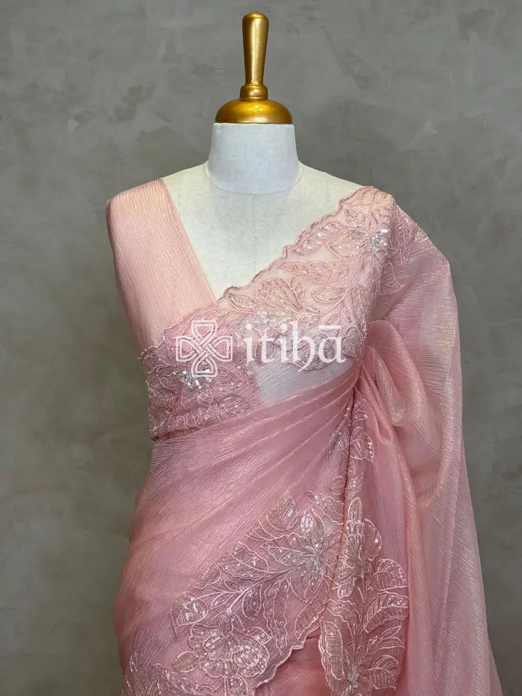 SEMI ORGANZA DESIGNER SAREE