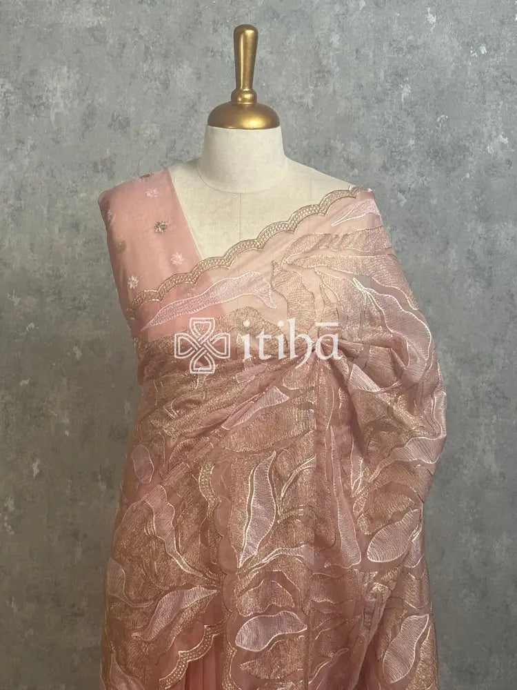 SEMI ORGANZA EMBROIDERY SAREE