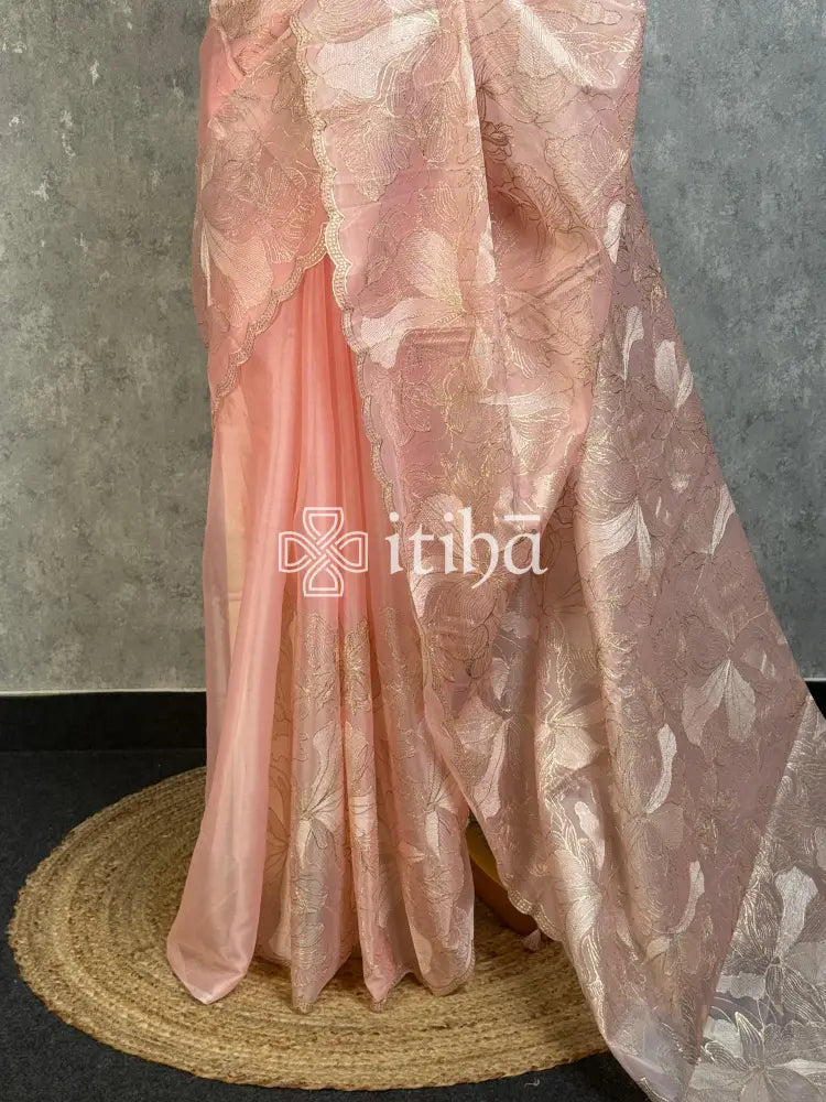 SEMI ORGANZA EMBROIDERY SAREE