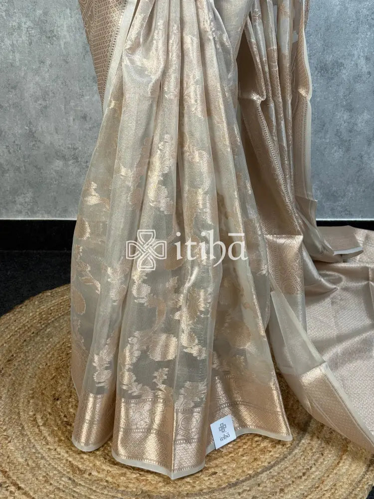 SEMI TISSUE ORGANZA JAAL BANARASI SAREE