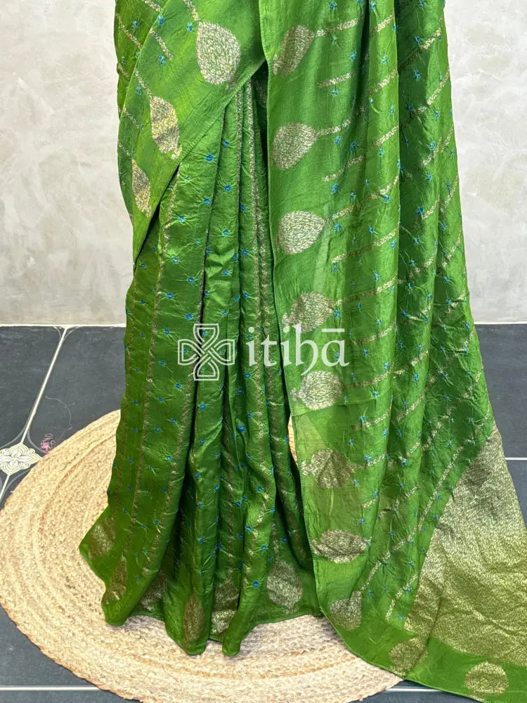 SEMI TUSSAR BHANDHINI BANARASI SAREE