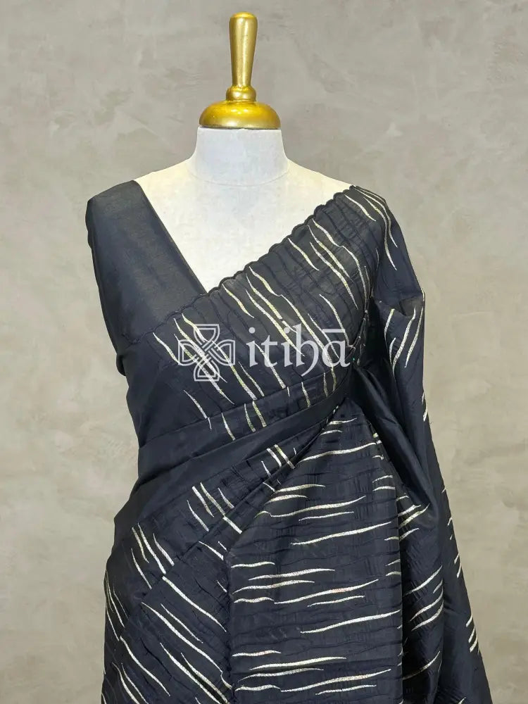 SEMI TUSSAR EMBROIDERY SAREE