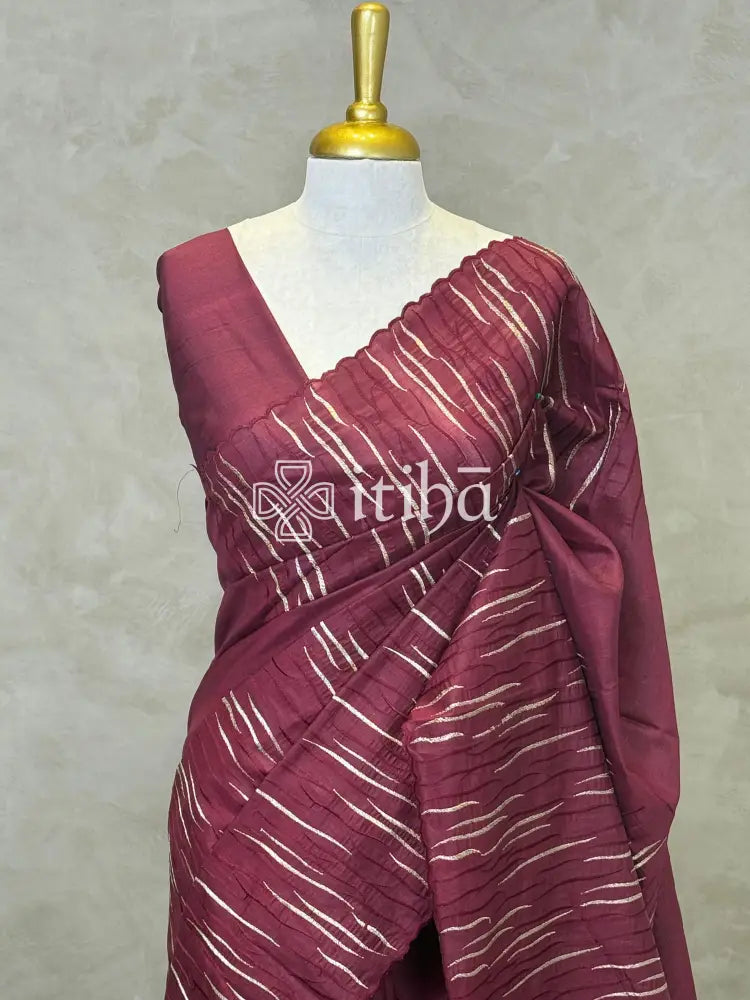 SEMI TUSSAR EMBROIDERY SAREE