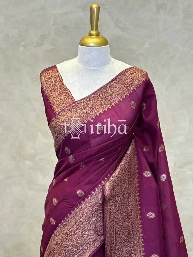 SEMI TUSSAR MEENAKARI BANARASI SAREE