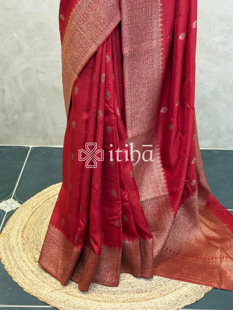 SEMI TUSSAR MEENAKARI BANARASI SAREE