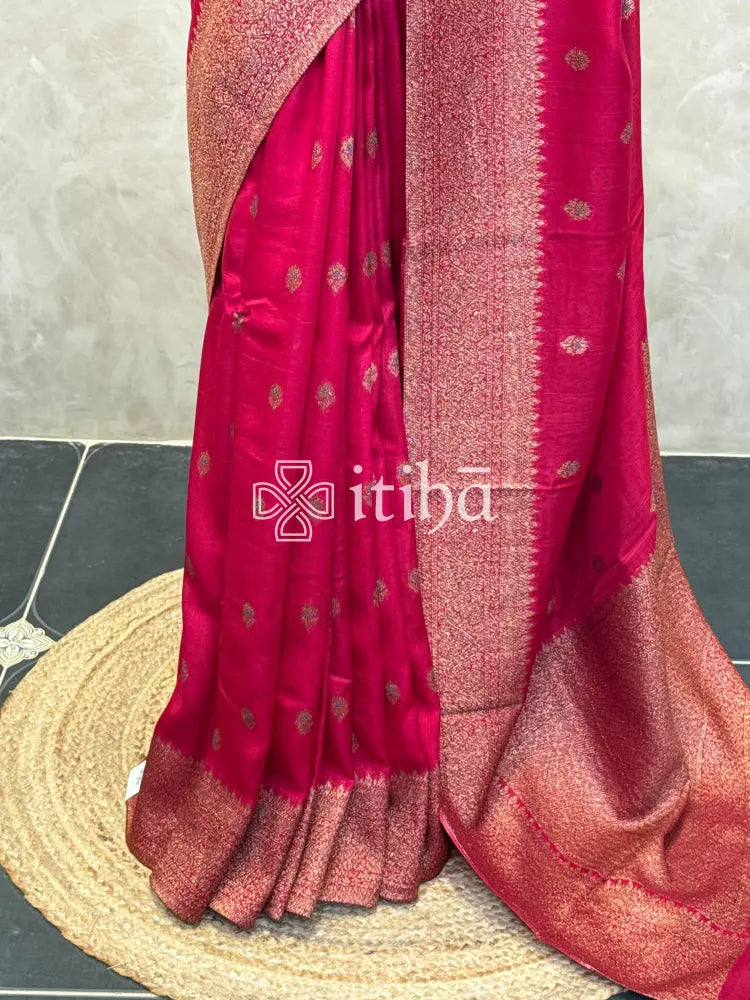 SEMI TUSSAR MEENAKARI BANARASI SAREE