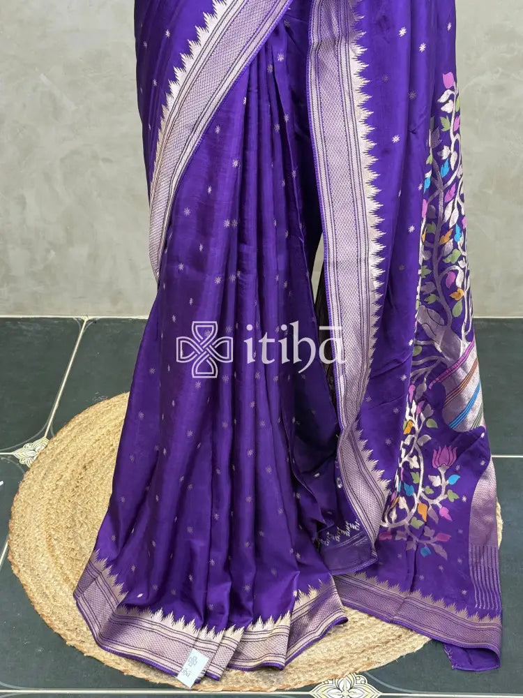 SEMI TUSSAR MEENAKARI BANARASI SAREE