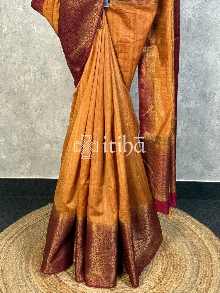 SEMI TUSSAR WEAVING CONTRA BANARASI SAREE