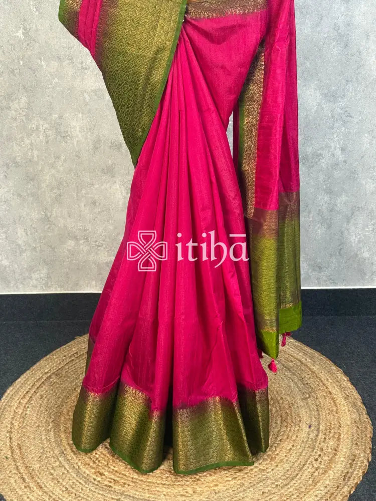 SEMI TUSSAR WEAVING CONTRA BANARASI SAREE