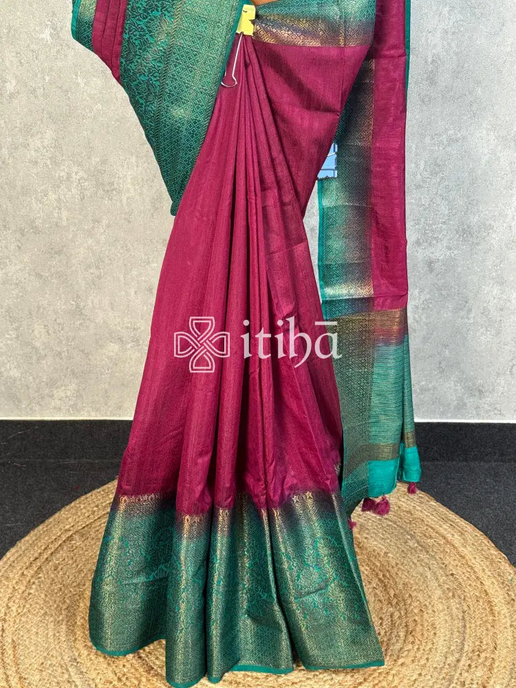 SEMI TUSSAR WEAVING CONTRA BANARASI SAREE