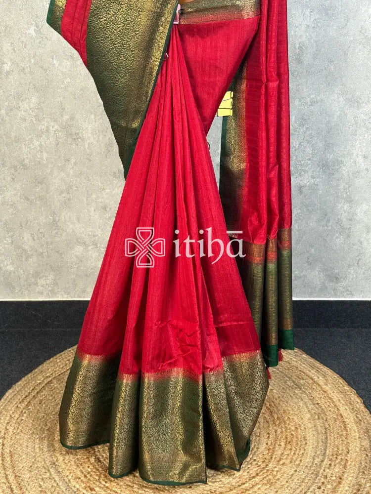 SEMI TUSSAR WEAVING CONTRA BANARASI SAREE