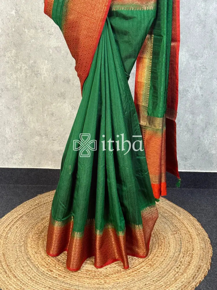 SEMI TUSSAR WEAVING CONTRA BANARASI SAREE