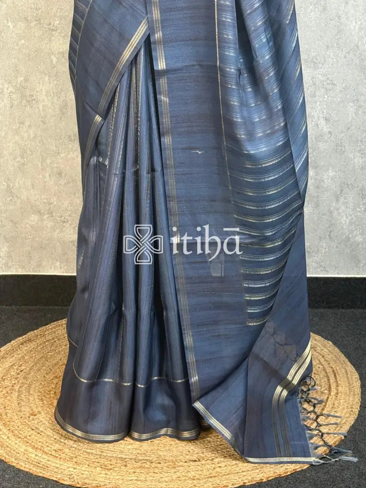 SEMI TUSSAR ZARI STRIPES BANARASI SAREES