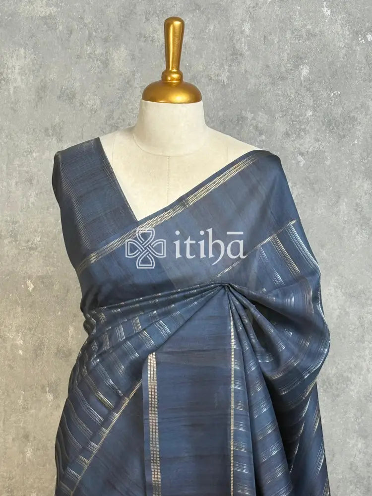 SEMI TUSSAR ZARI STRIPES BANARASI SAREES