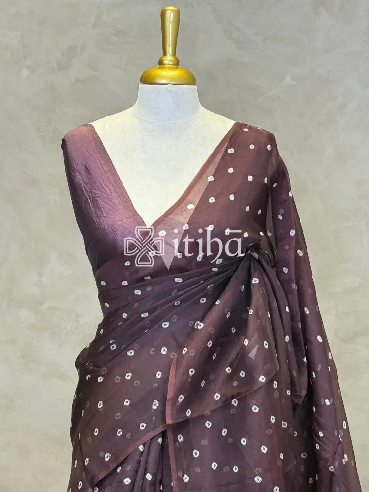 SILK ORGANZA BANDHINI BANARASI SAREE