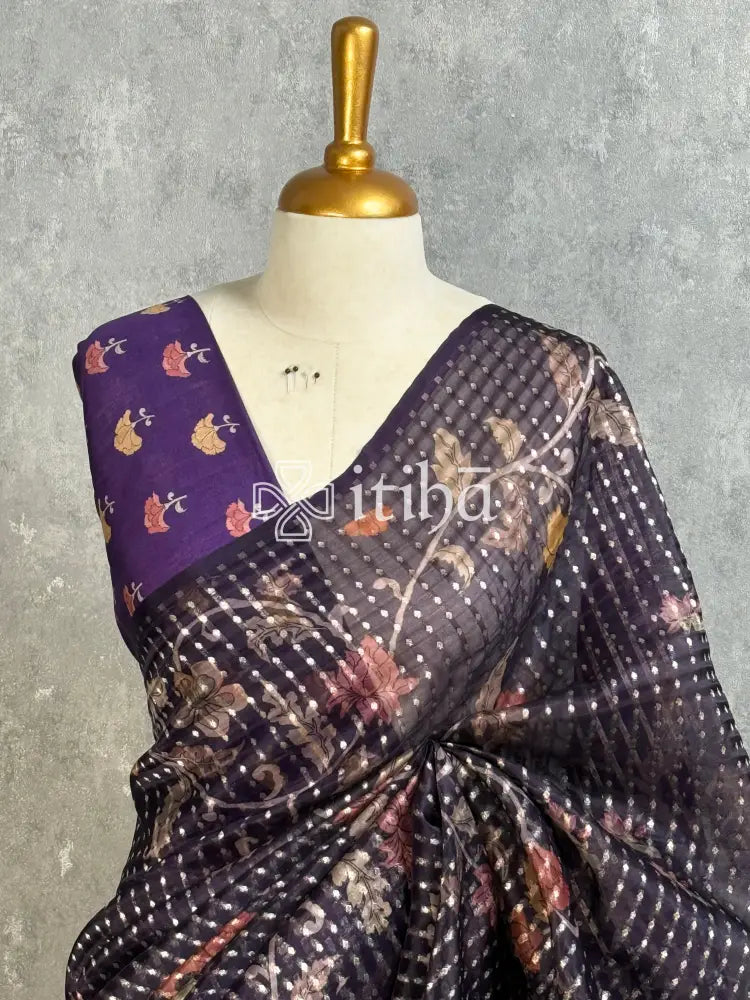 SILK ORGANZA DIGITAL PRINT BANARASI SAREE