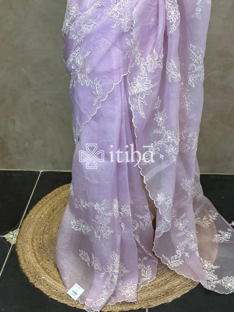 SILK ORGANZA EMBROIDERY SAREE