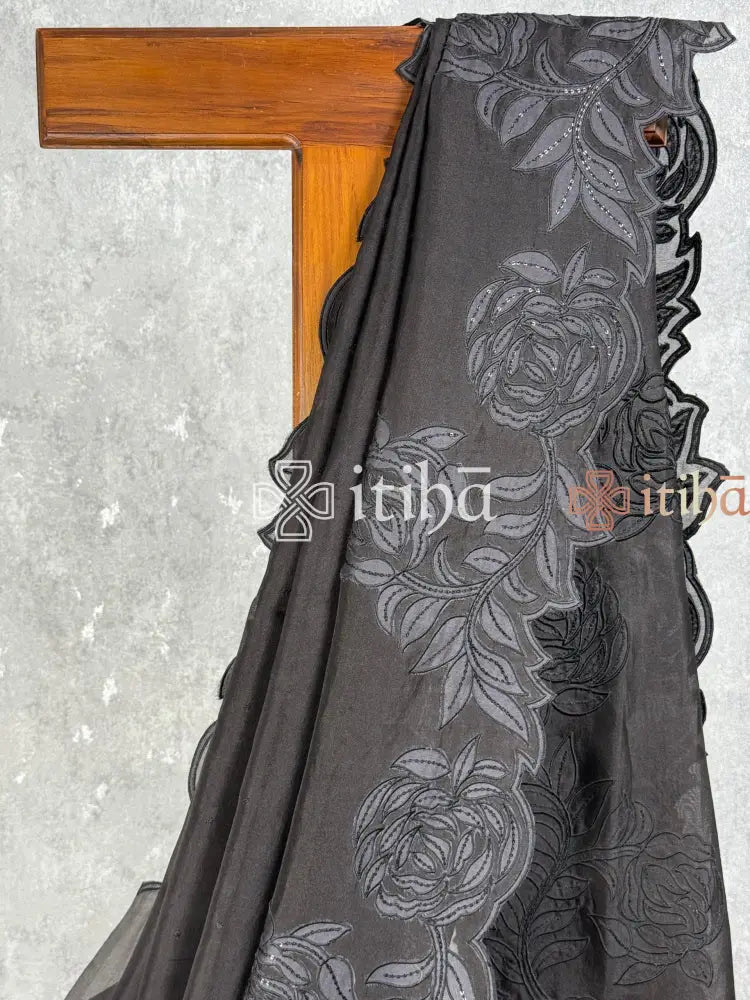 SILK ORGANZA EMBROIDERY SAREE