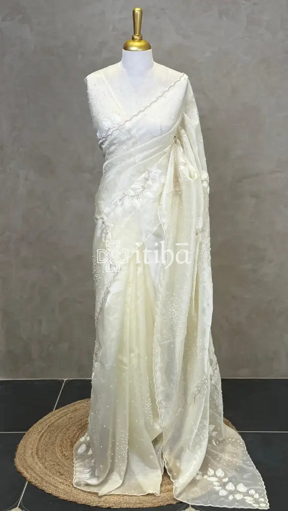 SILK ORGANZA EMBROIDERY SAREE