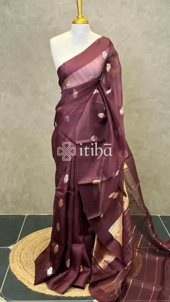 SILK ORGANZA HANDLOOM BANARASI SAREE