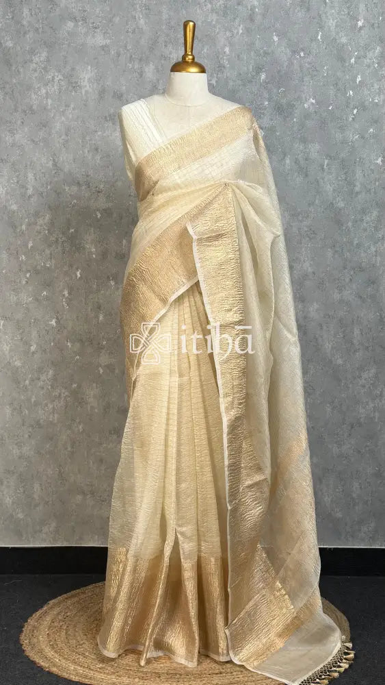SILK ORGANZA ZARI CRUSH BANARASI SAREE