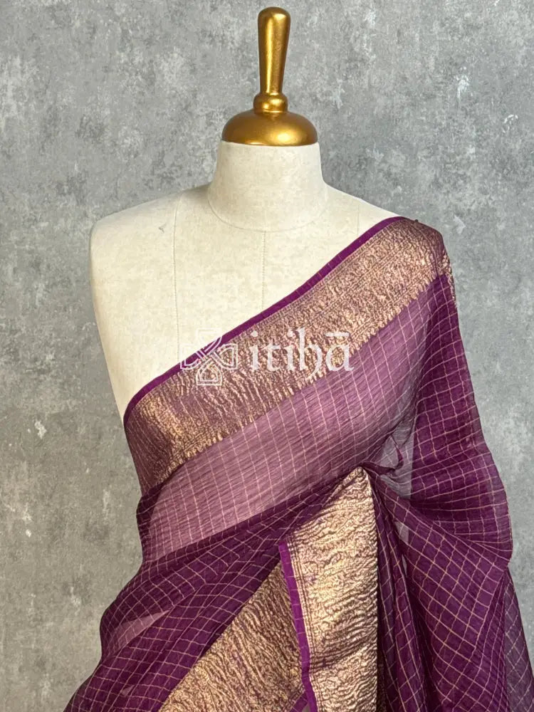 SILK ORGANZA ZARI CRUSH BANARASI SAREE