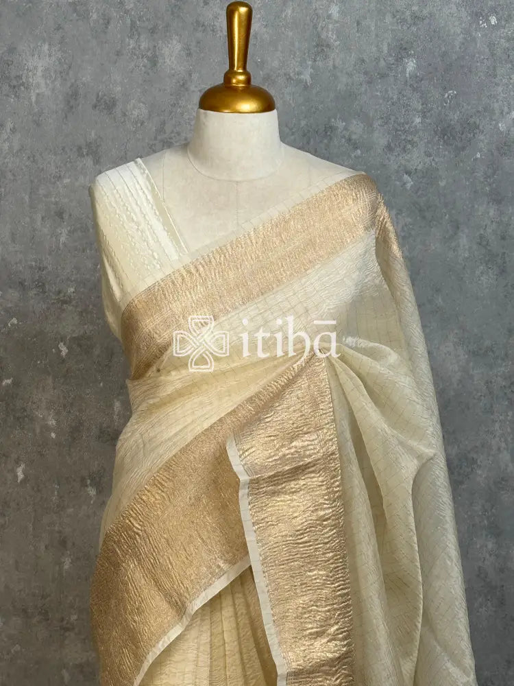 SILK ORGANZA ZARI CRUSH BANARASI SAREE