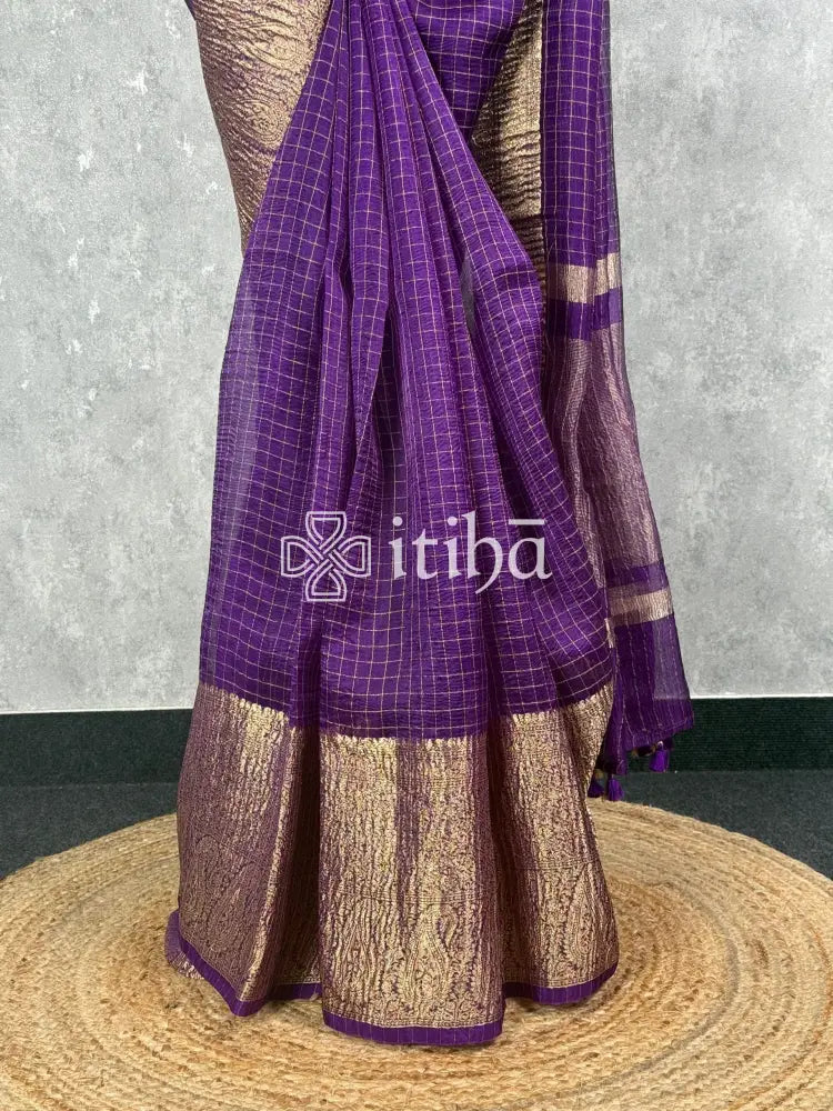 SILK ORGANZA ZARI CRUSH BANARASI SAREE