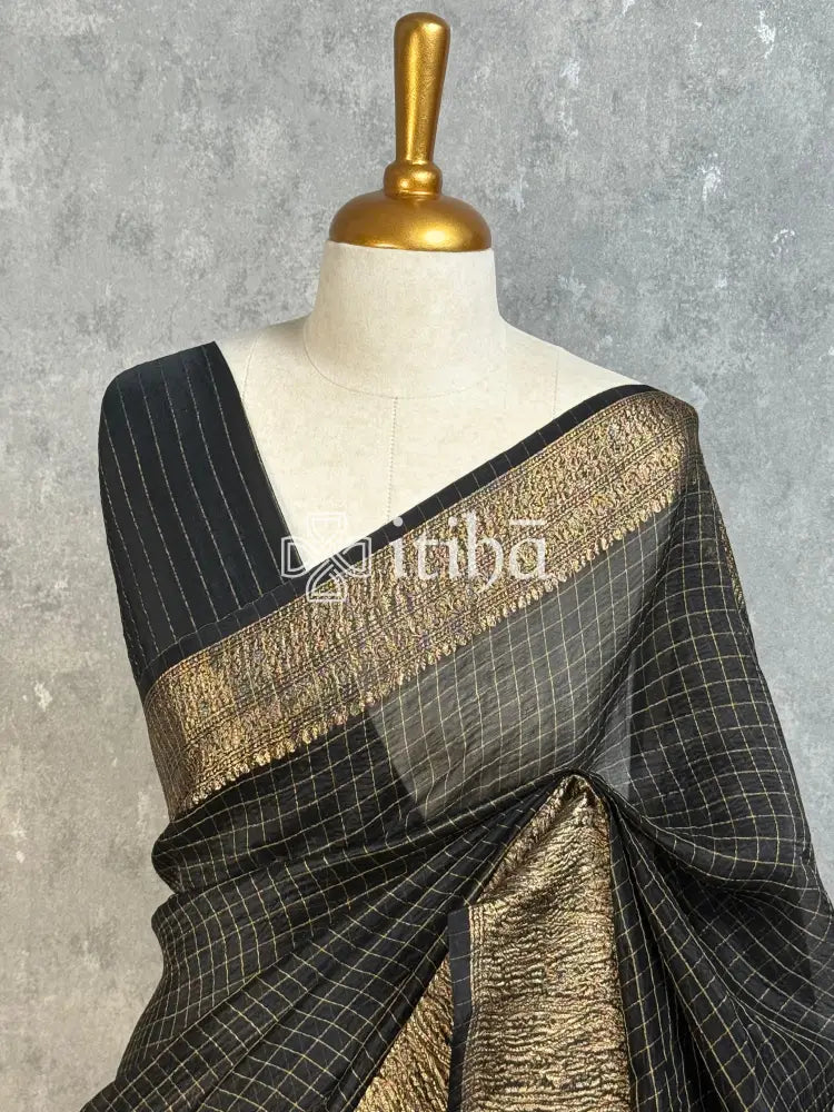 SILK ORGANZA ZARI CRUSH BANARASI SAREE