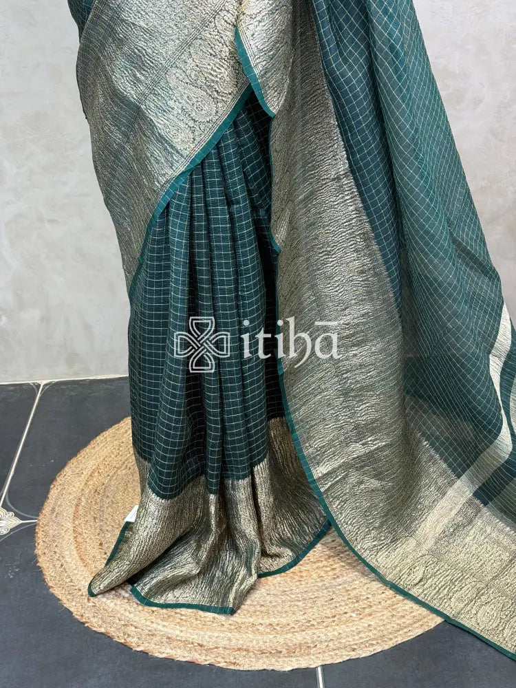 SILK ORGANZA ZARI CRUSH BANARASI SAREE