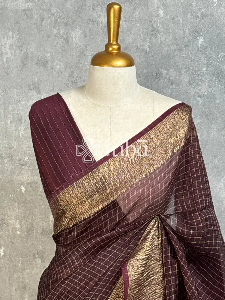 SILK ORGANZA ZARI CRUSH BANARASI SAREE
