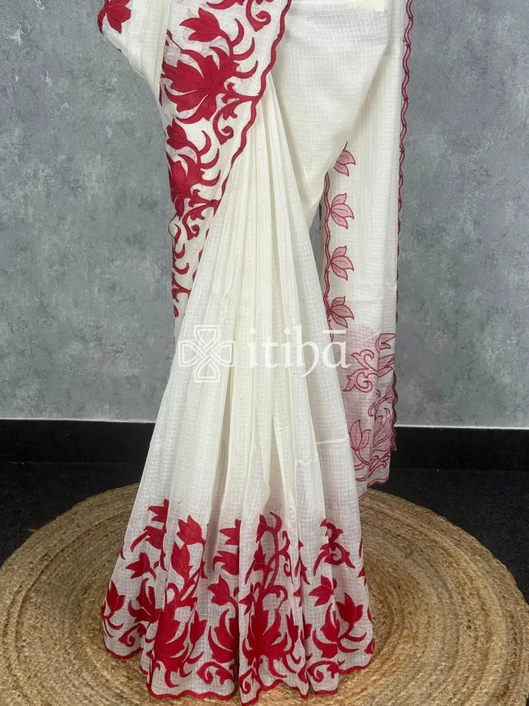 SOFT KOTA APPLIQUE EMBROIDERY SAREE