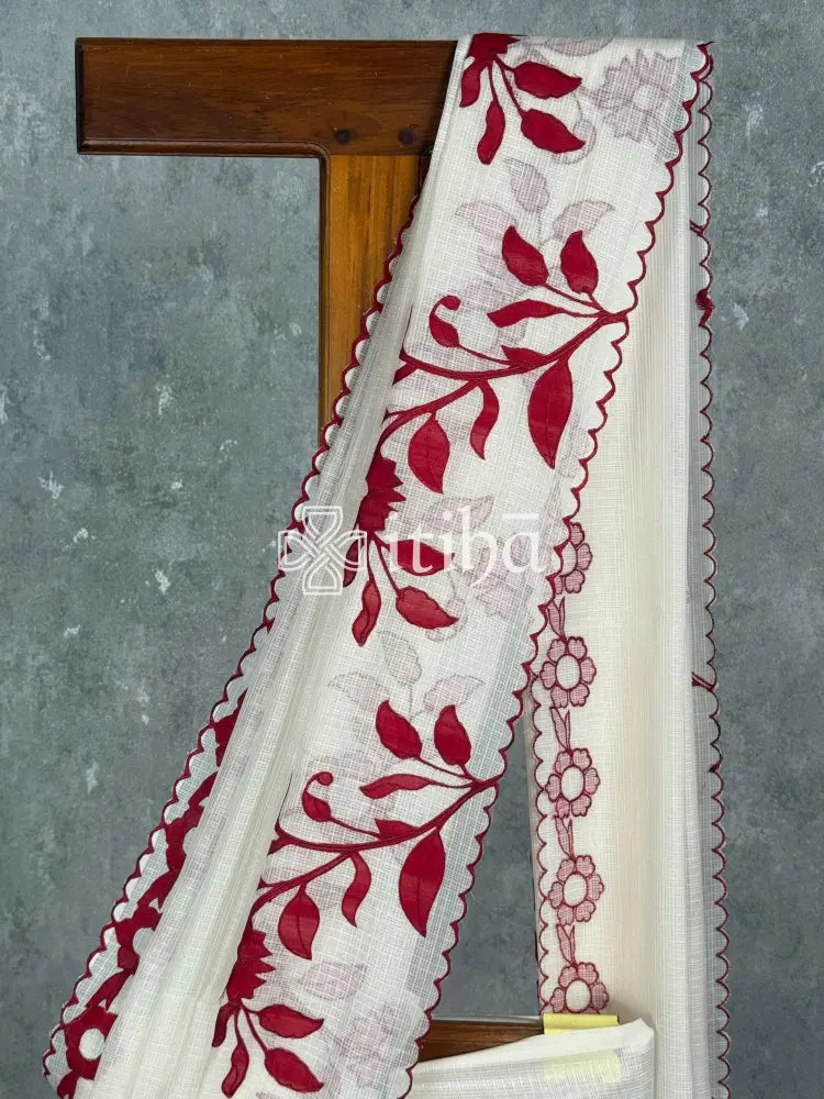 SOFT KOTA APPLIQUE EMBROIDERY SAREE