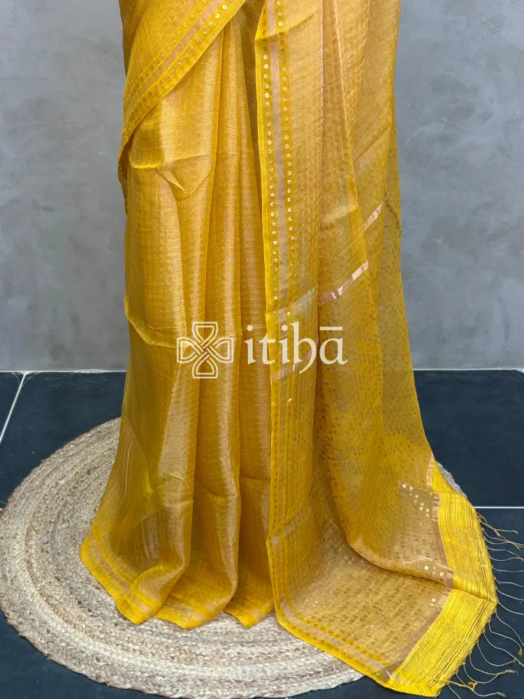 TISSUE KORA MUSLIN SILK SAREE