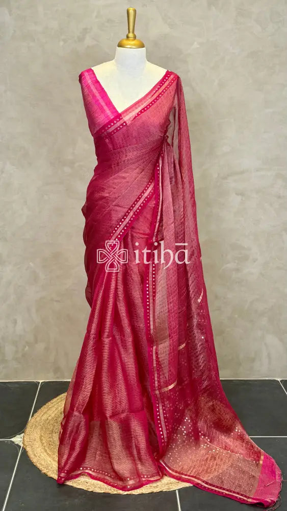 TISSUE KORA MUSLIN SILK SAREE