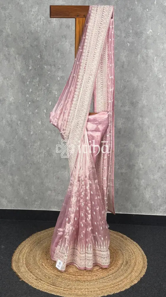 TISSUE SILK ORGANZA EMBROIDERY SAREE