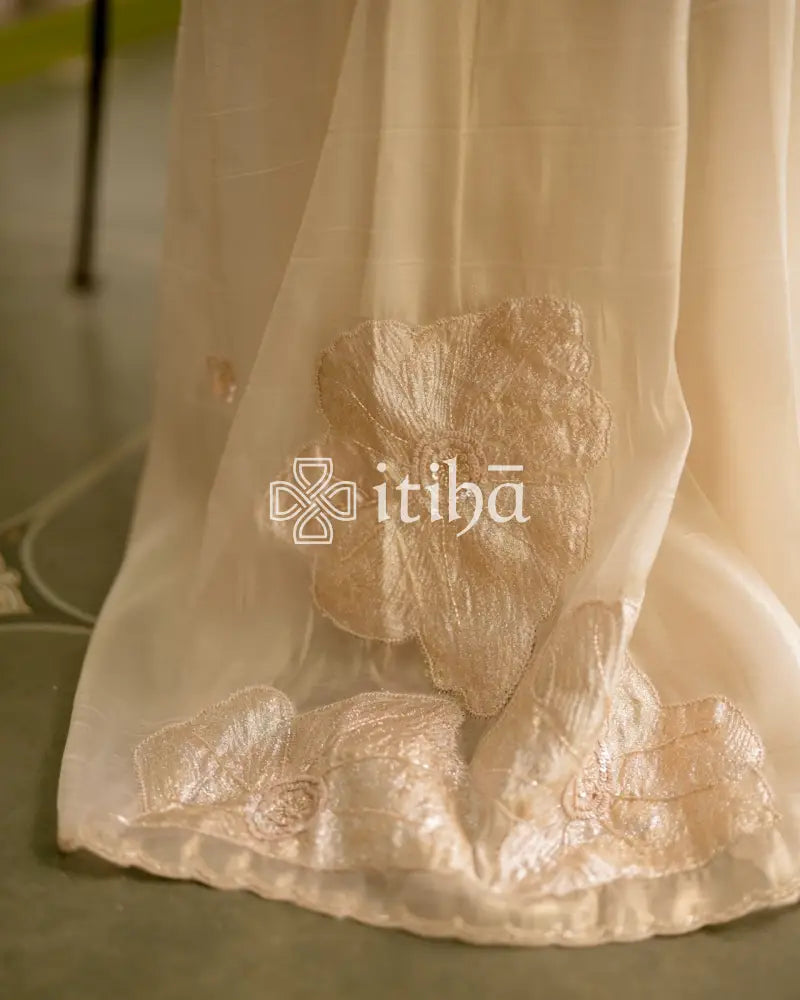 TURKISH APPLIQUE EMBROIDERY SAREE