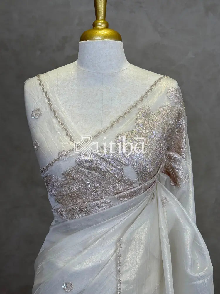 TURKISH APPLIQUE EMBROIDERY SAREE