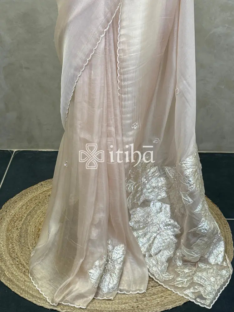 TURKISH APPLIQUE EMBROIDERY SAREE