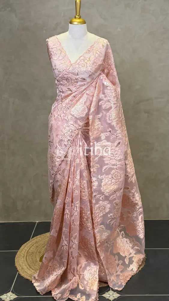 TURKISH ORGANZA DESIGNER SAREE