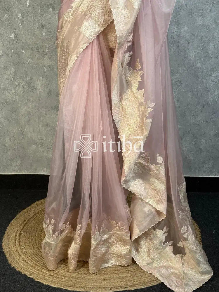 TURKISH ORGANZA EMBROIDERY SAREE