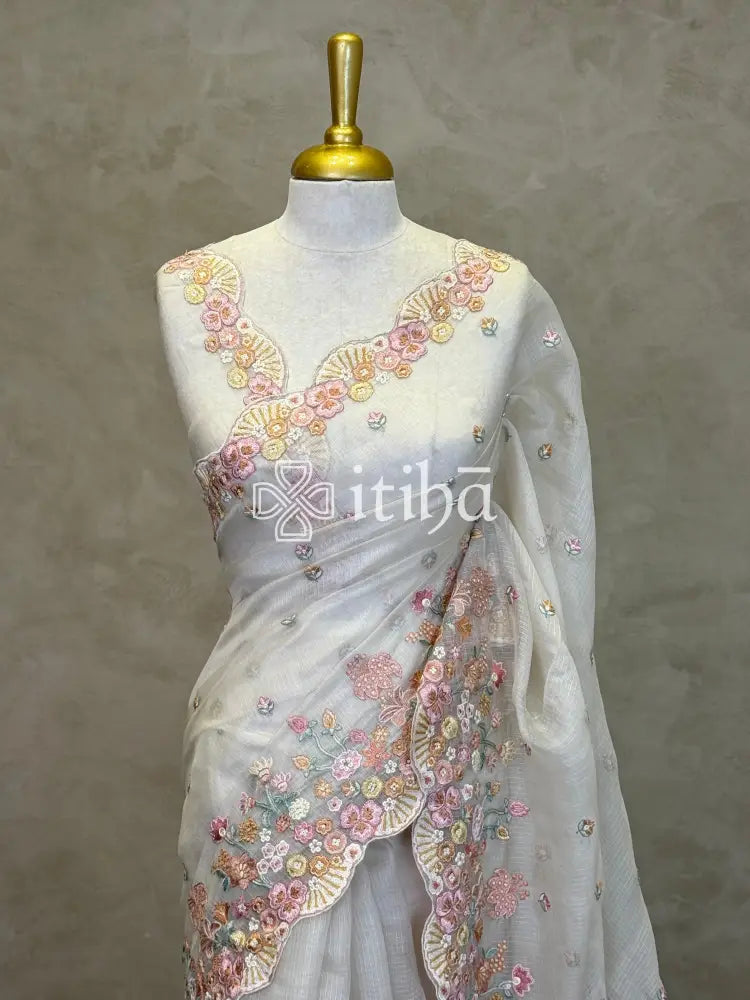 TUSSAR KOTA SILK EMBROIDERY SAREE