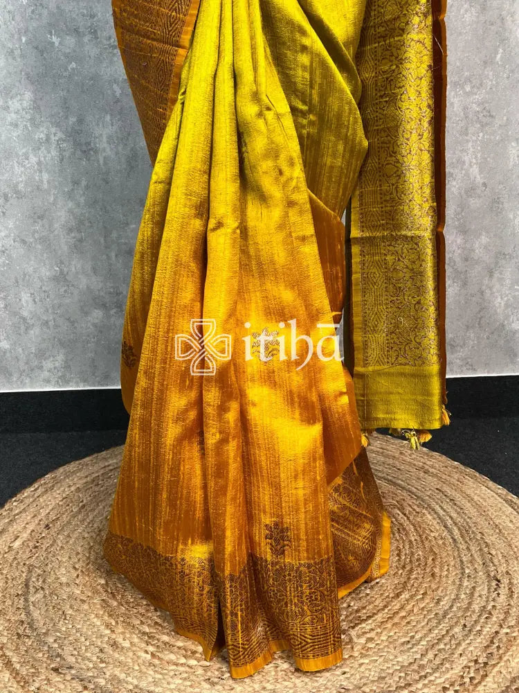 TUSSAR RAW SILK BANARASI SAREE